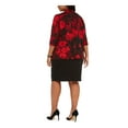 thumbnail image 2 of CONNECTED APPAREL Womens Red Long Sleeve Knee Length Sheath Dress Plus 20W, 2 of 4