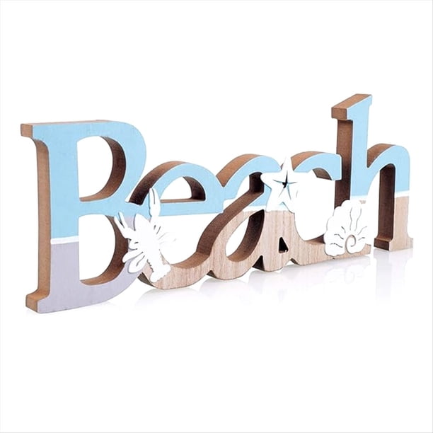 Señal de Decoración de Playa de Madera, Decoraciones de Playa Independientes para el Hogar, Casas de Playa o Sala Temática Costera - Océano