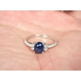 thumbnail image 3 of thejewelryart Sterling Silver 3.25 ct Blue Star Sapphire Ring Timeless Elegant Wedding Jewelry Stunning Star Effect Ring for Women Silver 8.5, 3 of 5