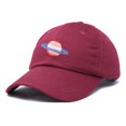 thumbnail image 4 of DALIX Planet Saturn Ball Cap Embroidered Hat in Maroon, 4 of 7