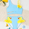 thumbnail image 2 of Gibobby Toddler Girl Swimsuit Girls Swimsuit Swimwear 2 Piece Set Floral Print Bathing Suit Summer Bikini Set For Swimming Lesson(4-5 Years,Sky Blue), 2 of 6