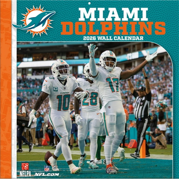 Miami Dolphins 2026 12x12 Team Wall Calendar, (Paperback)
