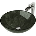 thumbnail image 4 of VIGO Glass Round Vessel Bathroom Sink in Onyx Gray with Niko Faucet and Pop-Up Drain in Brushed Nickel, 4 of 10