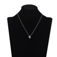 thumbnail image 2 of Brilliance Fine Jewelry Women's Simulated Diamond Initial Necklace in Sterling Silver, 2 of 5