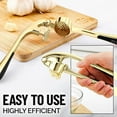 thumbnail image 4 of Kitchen Premium Garlic Press Set - Rust Proof & Dishwasher Safe Professional Garlic Mincer Tool - Easy-Squeeze, Easy-Clean with Soft, Ergonomic Handle - Silicone Garlic Peeler & Brush (Silver), 4 of 8