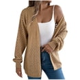 thumbnail image 2 of Cárdigan de moda para mujer, estilo casual, color sólido, holgado, de manga larga, suéter, chaqueta, blusa de poliéster para mujer, 2 of 9