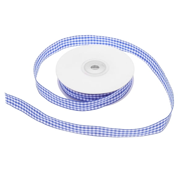 LOLIPPYY Versatile Blue Gingham Ribbon for Wrapping and Decorative Bowknot Projects
