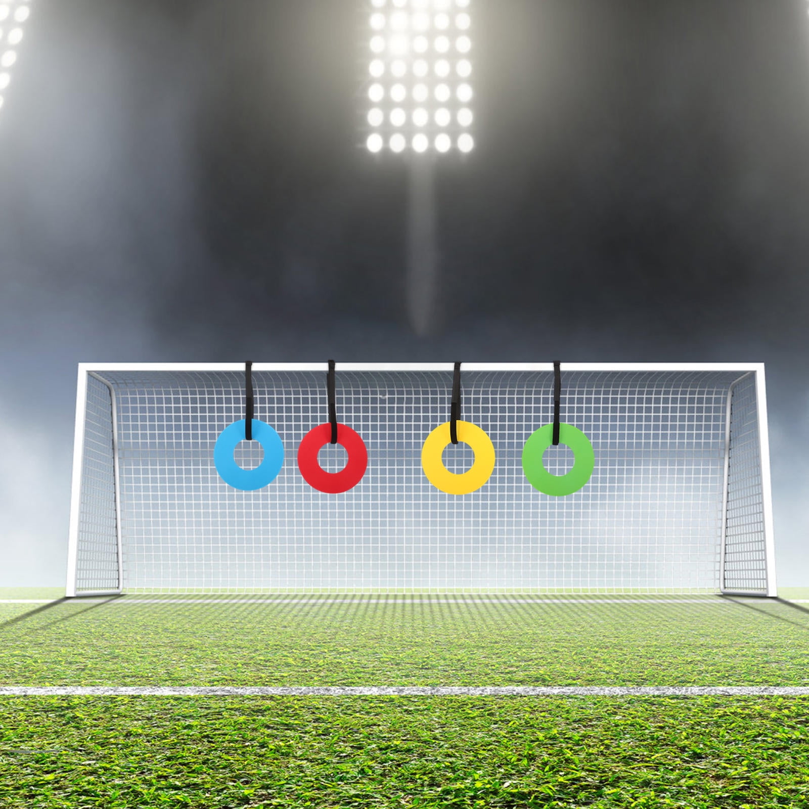 CATIEBYE 4-Pack Hanging Football Practice Multi-Sport Training Equipment for Soccer Hockey with Assorted Colors