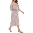 thumbnail image 3 of Womens Robes Dressing Gowns,women Zipper Robe Short/long Sleeve Housecoat Soft Zip Up Bathrobe With Pockets Nightwear Sleepwear, 3 of 5