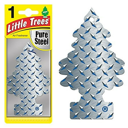 Magic Tree Little Trees Car Home Air Freshener Freshner Smell Fragrance Aroma Scent - PURE STEEL (108 Pack)