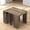 Brown + Iron + Particle Board + MDF, variant on Space Saving Extendable Dining Table with Outlet, 118.11L Expandable Conference Table for Parties, Weddings, Meetings, Celebrations, Walnut+Black