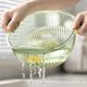 thumbnail image 4 of Double Layer Water Filter Washbasin Panning Kitchen Household Washing Fruit Vegetable Basket Living Room Fruit Plates Green Draining Basket, 4 of 6