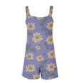 thumbnail image 4 of Alkepwun Overalls for Women Summer Floral-Print Sleeveless Casual Wide Leg Short Jumpsuit with Pockets Lightweight Comfort Breathable Loose Plus Size Daily Rompers, 4 of 6