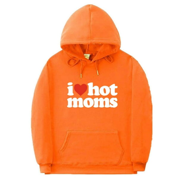 WILLBEST Sudaderas Navideñas I Lo Ve Hot Moms Sudaderas Deportivas Casuales con Estampado para Hombre y Mujer para Otoño e Invierno Sudaderas y Chaquetas con Parte Inferior Roscada Chica