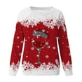 thumbnail image 4 of Fgnfyis Chandails en Molleton de Sport Décontractés à Manches Longues Raglan Col Rond Imprimé Flocon de Neige Rouge de Noël pour Femmes Doublé Rouge TTG, 4 of 4