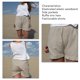 thumbnail image 5 of Pantalones cortos casuales para mujer con ribete de volantes, cintura elástica, bolsillos laterales de color puro, pantalones cortos holgados, gris XL, 5 of 6