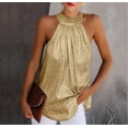 thumbnail image 2 of Fashion Women's Double Silver Elegant Sexy Strapless Neck Pleated Zip Sleeveless T-shirt Casual Top, 2 of 2