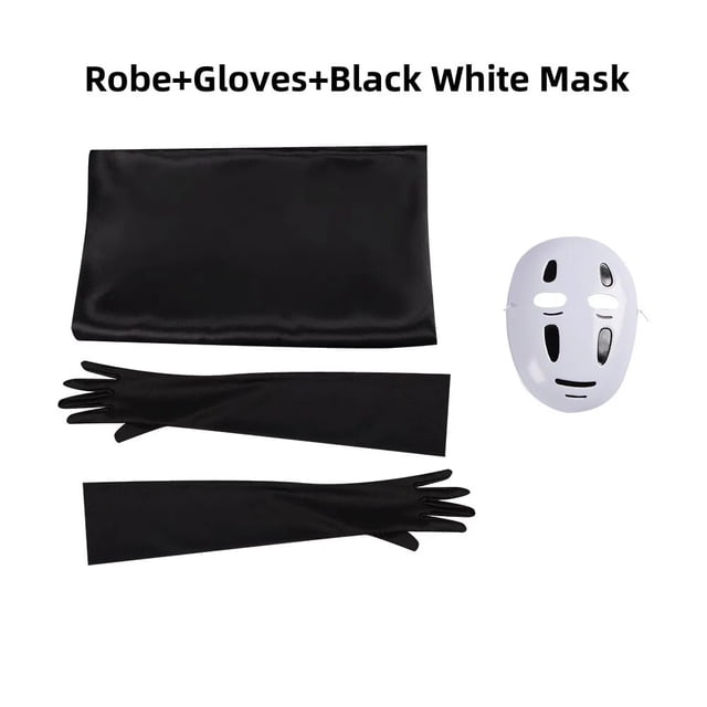 Disfraz de Anime Movies Spirited Away Sen To Chihiro No Kamikakushi No Face Man Cosplay, bata, máscara, traje para adultos, niños, niñas