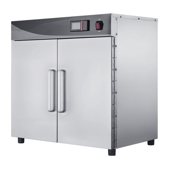 KFFKFF Electric Food Warming Cabinet, 4-Tier Commercial Hot Box with Water Tray, Dual Doors, Adjustable Racks, Stainless Steel Construction, Ideal for Restaurants, Kitchens, Pizza, and Chicken