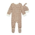 thumbnail image 2 of Burt's Bees Baby Organic Cotton Baby Jumpsuit & Knot Top Hat Set, Sizes Newborn-6/9 Months, 2 of 2