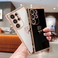 thumbnail image 3 of for Samsung Galaxy S23 Ultra Case Cute Rose Flower Phone Case for Women Girls Luxury Plating Full Camera Lens Cover Protection Shockproof S23 Ultra Case 6.8" Soft Silicone Bumper (Black), 3 of 12