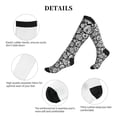 thumbnail image 5 of Lsque Tropical Leaves Pattern Sport Compression Socks for Men & Women 15-20 mmHg Knee High Nurse Pregnant Running Medical and Travel Athletic, 5 of 6