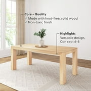 Plank+Beam 72 Modern Dining Table for 6, Solid Wood Rectangular Dining Table for Kitchen/Dining Room, Blonde Wirebrush