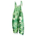 thumbnail image 3 of lcziwo Jumpsuits for Women 2025 St. Patrick's Day Sleeveless Straps Overalls Funny Irish Clover Graphic Print Rompers Summer Cotton Linen One Piece Pants Green S, 3 of 6