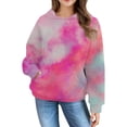 thumbnail image 2 of Mercatoo Cute Tie Dye Hoodies for Teen Girls Oversized Rainbow 𝐇ooded Sweatshirts Trendy Long Sleeve Pullover Shirt Pocket, 2 of 7