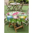 thumbnail image 3 of Outdoor Tablecloth with Umbrella Hole and Zipper, Easter Round Table Cloth 54 Inch Waterproof Tablecloth, Spring Easter Eggs Bunny Butterflies Green Plaid Picnic Table Cover for Patio Camping, 3 of 7