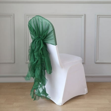 

Efavormart Hunter Emerald Green Chiffon Curly Chair Sash
