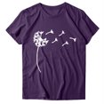 thumbnail image 3 of Puntoco Mujeres Casual Carta Impresión Mangas Cortas O-Cuello Camiseta Suelta Blusa tops Puntoco Puntoco-3302, 3 of 5