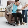 thumbnail image 2 of HOMCOM Electric Power Lift Recliner Chair Sofa for Elderly, with Footrest, Remote Control, Side Pocket For Dining Living Room Use, Micro Fiber, Brown, 2 of 7
