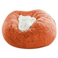 thumbnail image 2 of Oversized Bean Bag Cover, Comfy Bean Bag Chair Without Filler, Big Round Soft Faux Fur bean bag Chair Lazy Sofa Bed Cover for Adults, for Living Room Bedroom Furniture Outside Covers Orange S, 2 of 5