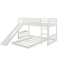 thumbnail image 5 of Harper & Bright Designs Low Bunk Bed Twin Over Twin, Wood Floor Bunk Bed with Slide and Ladder, L-Shape Bunk Bed for Bedrooms, White, 5 of 12