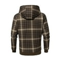 thumbnail image 4 of LNZGNM Men's Flannel Plaid Shirts Jacket Fleece Sherpa Plaid Shirt Zip Up Hooded Jacket with Pokect Casual Winter Warm Coats,Ginger 2XL, 4 of 4