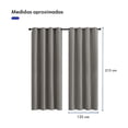 thumbnail image 3 of Cortinas Blackout Aislamiento Térmico 2 Paneles 215 X 135 Cm Color Gris oscuro, 3 of 4