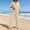Khaki, variant on Women's Cotton Linen 2-Piece Outfit V-Neck Button Top Wide Leg Pants Casual Vacation Loungewear Set Khaki XL(XL)
