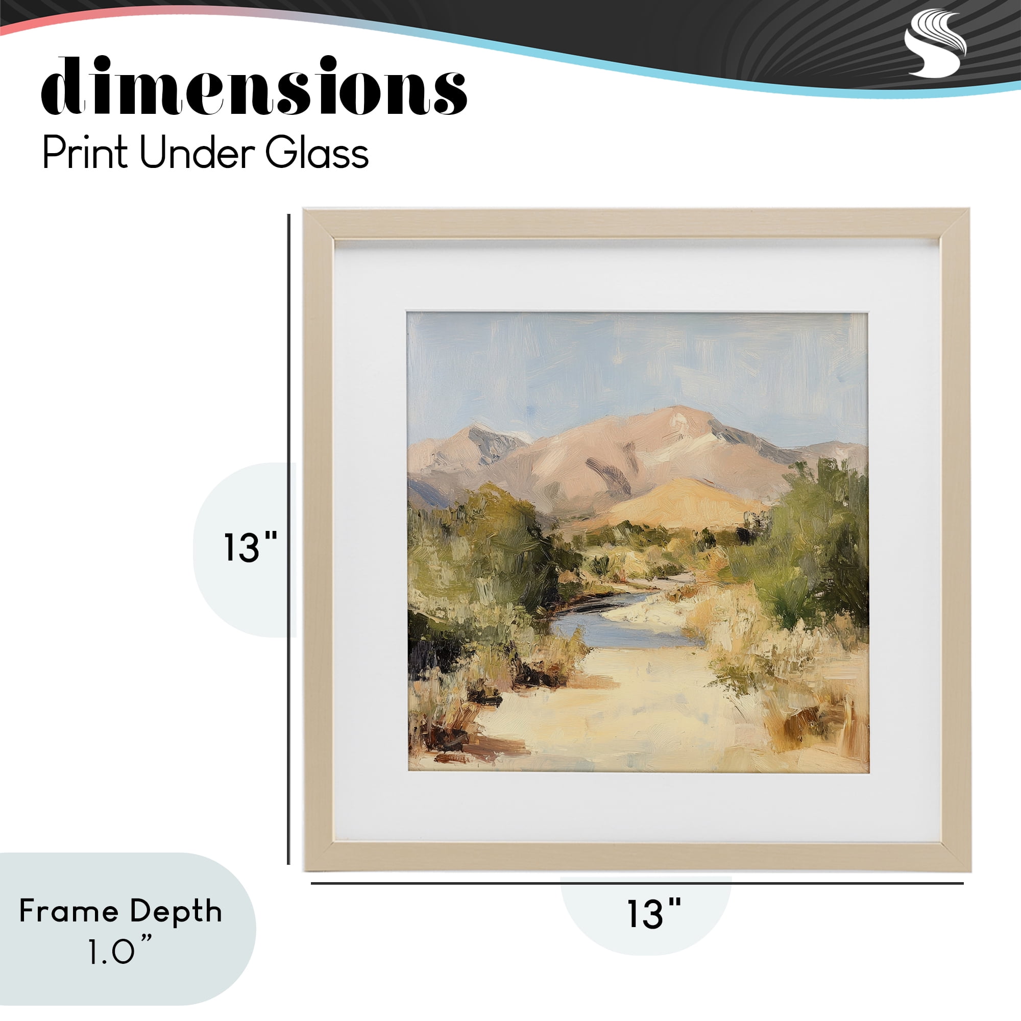 Stupell Industries Beige Desert Mountain Stream Birch Framed Print Under Glass, design by Petal Prints Design