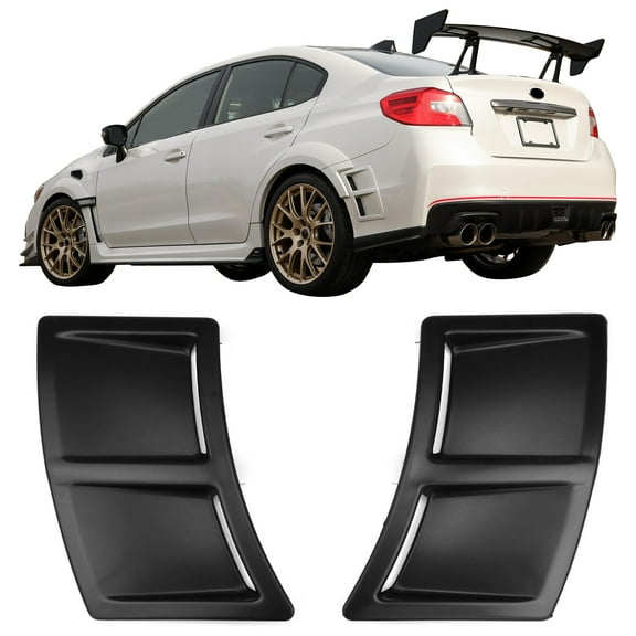 Ikon Motorsports 2PCS Right Left Rear Bumper Side Air Vent Corner Cover Exterior Accessories For 2015-2021 Subaru WRX & WRX STI ABS Matte Black