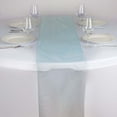 thumbnail image 3 of Efavormart 10 Pack Light Blue Sheer Organza Table Runners - 14"x108", 3 of 9