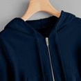 thumbnail image 6 of Hoodies for Women Solid Color Long Sleeve Zip Up Pocket Casual Hooded Sweatshirt Tops, 6 of 6
