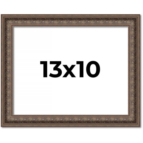 13x10 Ornate Brown Real Wood Picture Frame Width 1.5 Inches | Interior Frame Depth 0.5 Inches |