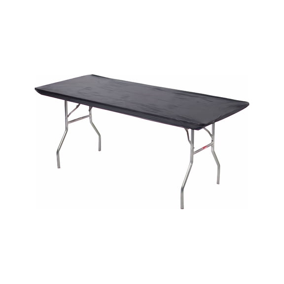 Kwik-Covers 6’ Rectangular Plastic Table Covers 30" x 72" - Bundle of 5, Black