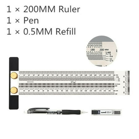 

Ultra Precision Marking Ruler T Type Square Woodworking Tool+Pen