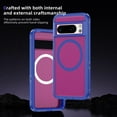 thumbnail image 3 of Magnetic for Google Pixel 8 Pro Case,Compatible with MagSafe,Military Grade Dropproof Translucent Matte Hard Back Soft Edge Anti-Fingerprint Protective Case for Google Pixel 8 Pro,Blue+Rose, 3 of 8