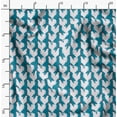 thumbnail image 2 of Soimoi Tissu Georgette Poly Bleu Imprimé Oiseau de Basse-Cour au Mètre 42 Pouces de Large, 2 of 6