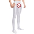 thumbnail image 2 of Somuwie Clearance Men Sexy Solid Silky Four Hollowed Out Open Rompers Leggings Underwear, 2 of 5