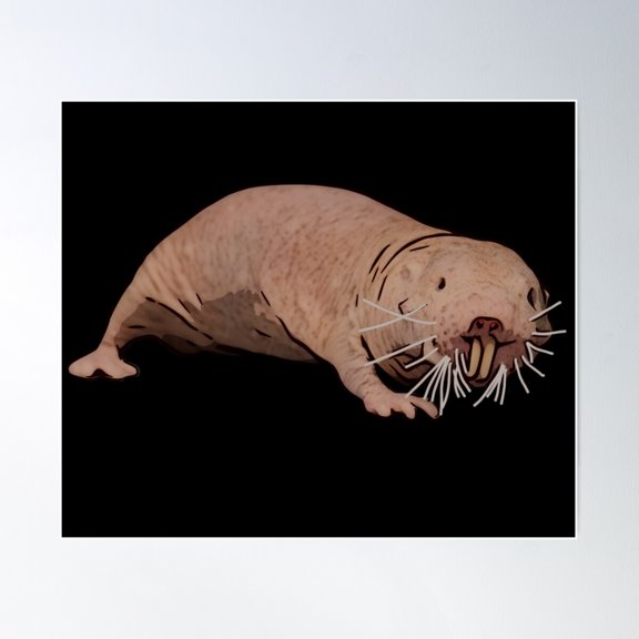 The Naked Mole-Rat (Heterocephalus Glaber) Poster Wall Art, Modern Wall Decor For Living Room Bedroom, 8x12 UNFRAMED