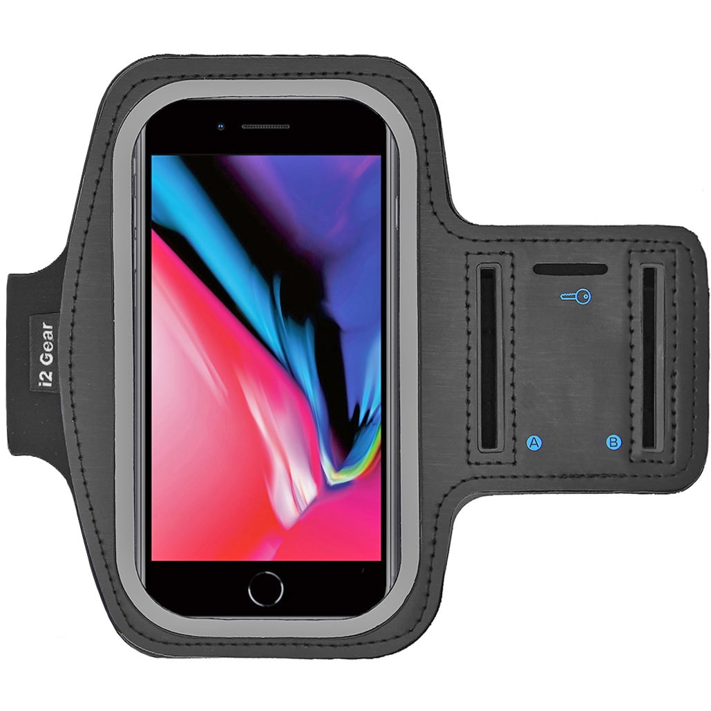 frygt Excel Betydelig i2 Gear Phone Armband for iPhone 6 6S - Cell Phone Holder for Running  Jogging Gym Exercise with Key Holder and Reflective Surface Black -  Walmart.com